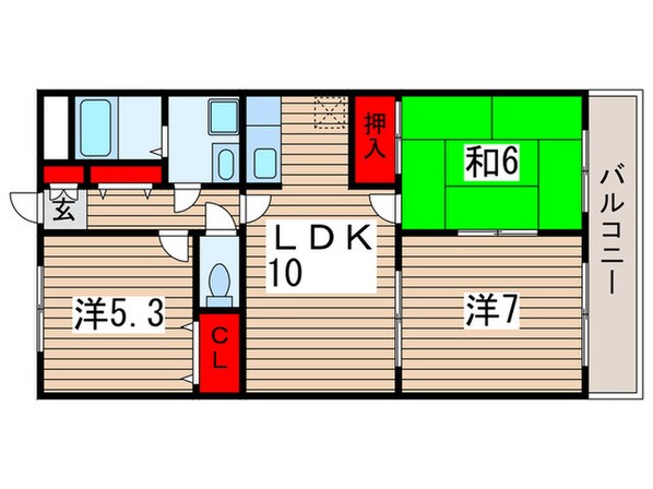 エメロード長沼の物件間取画像